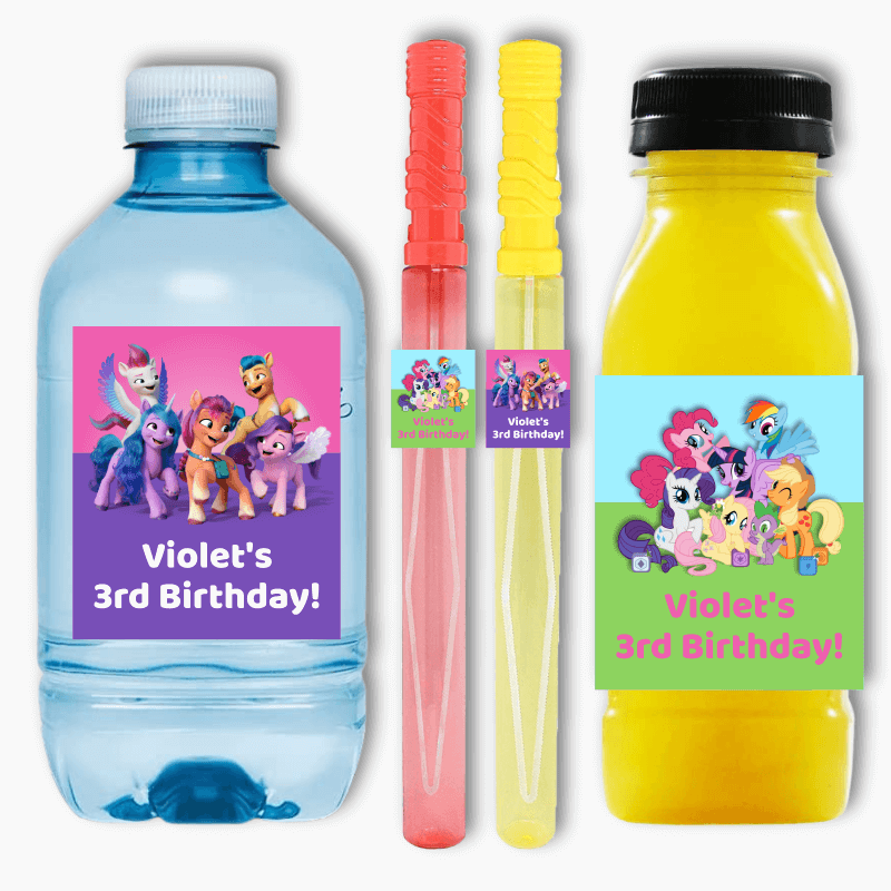 Personalised My Little Pony Birthday Party Rectangle Favour Stickers