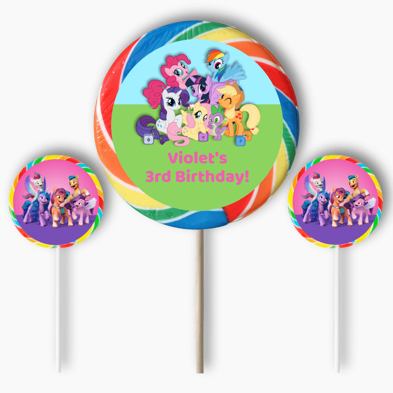 Personalised My Little Pony Birthday Party Round Stickers