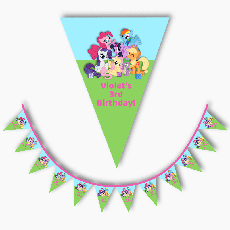 Personalised My Little Pony Friendship Magic Birthday Party Flag Bunting