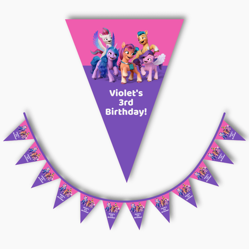 Personalised My Little Pony Next Generation Birthday Party Flag Bunting