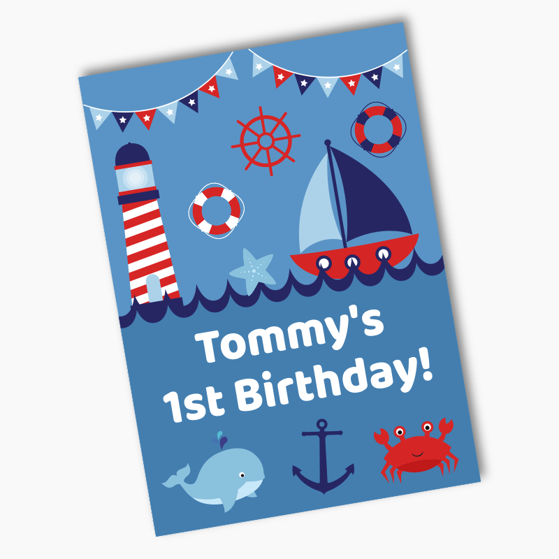 Personalised Nautical Sail Boat Party Posters