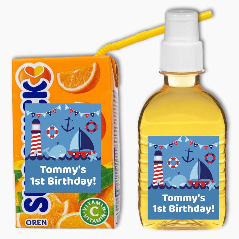 Personalised Nautical Sail Boat Party Rectangle Favour Stickers