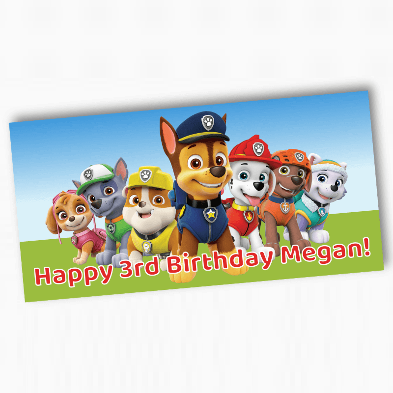 Personalised Paw Patrol Birthday Party Banners
