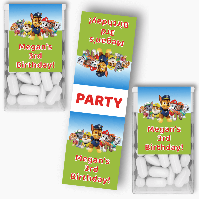 Personalised Paw Patrol Birthday Party Tic Tac Labels