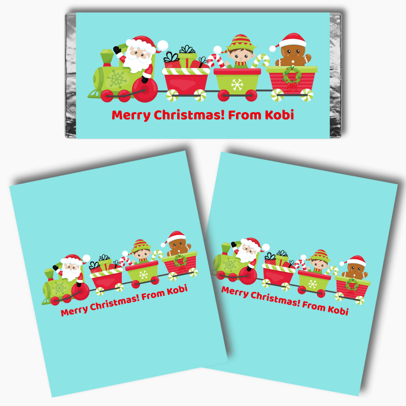 Personalised Santa Train Christmas Gift Mini Chocolate Wrappers