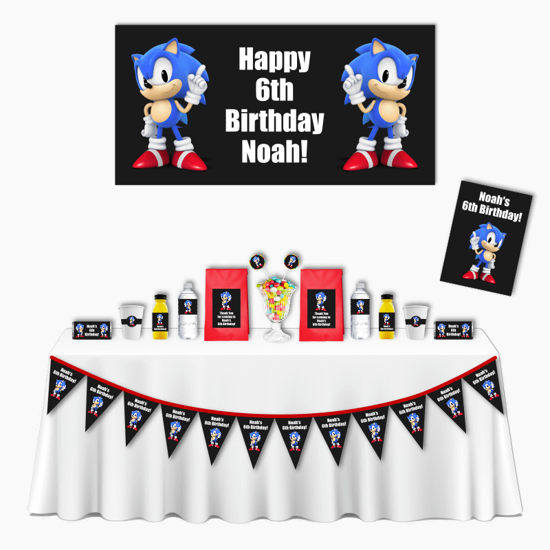 Personalised Sonic the Hedgehog Deluxe Party Pack - Black