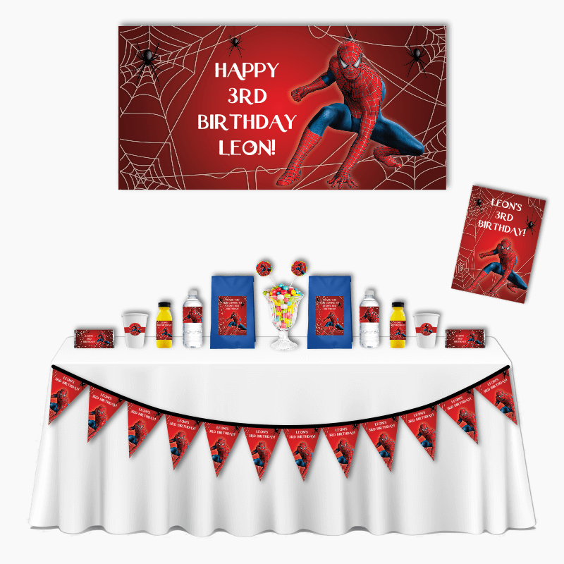 Personalised Spiderman Deluxe Birthday Party Pack