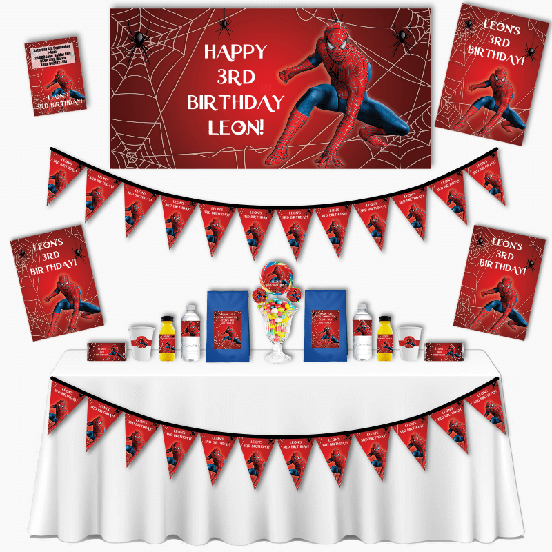 Personalized Spiderman Theme Water Bottle Label available at The