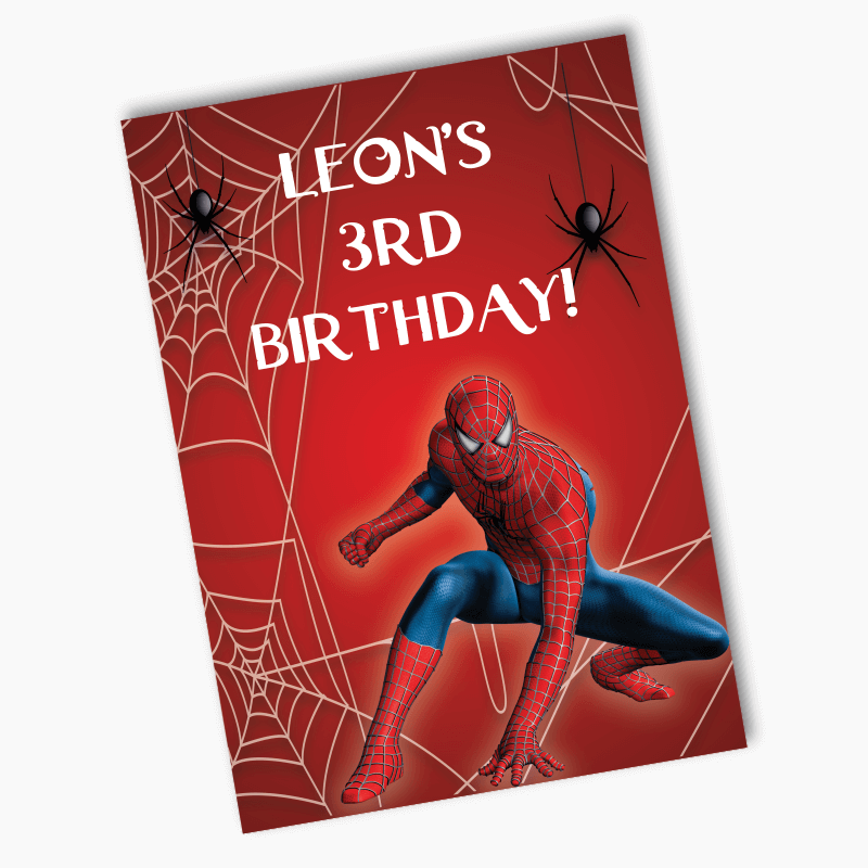 Personalised Spiderman Birthday Party Posters