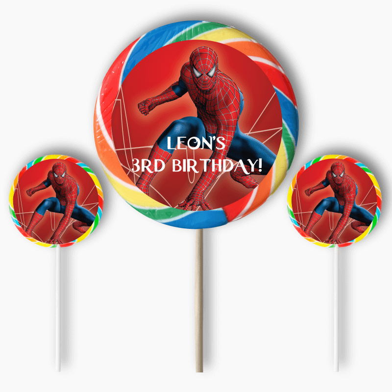 Personalised Spiderman Birthday Party Round Stickers