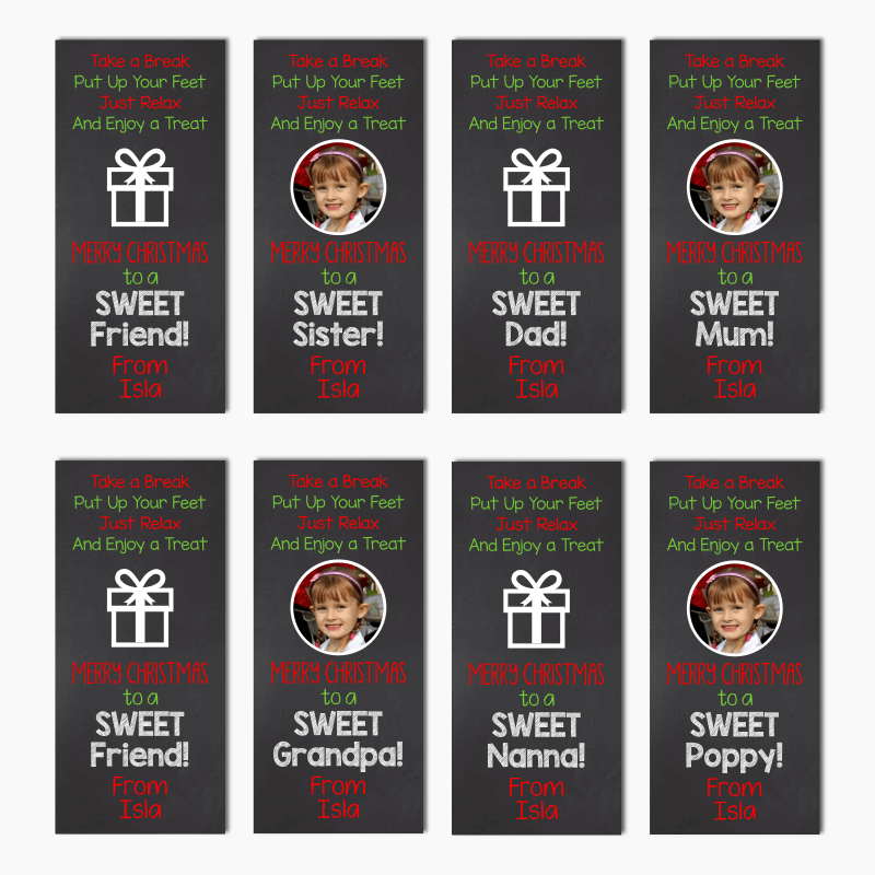 Personalised Sweet Christmas Gift Cadbury Chocolate Labels