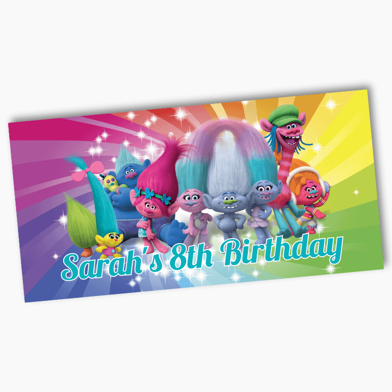 Personalised Trolls Birthday Party Banners
