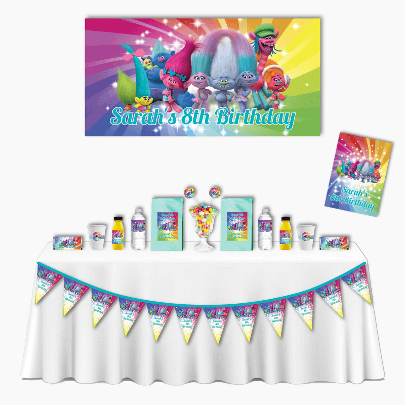 Personalised Trolls Deluxe Birthday Party Pack