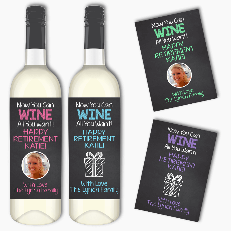 Personalised Wine All You Want Retirement Wine Labels
