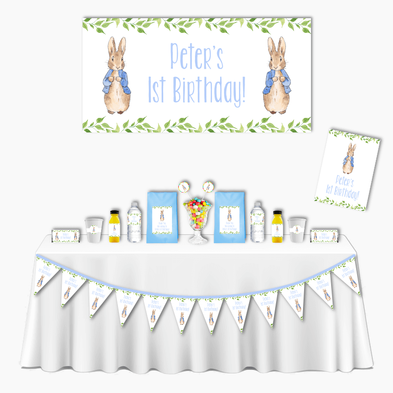 Peter Rabbit Birthday Party Deluxe Party Pack - Light Blue