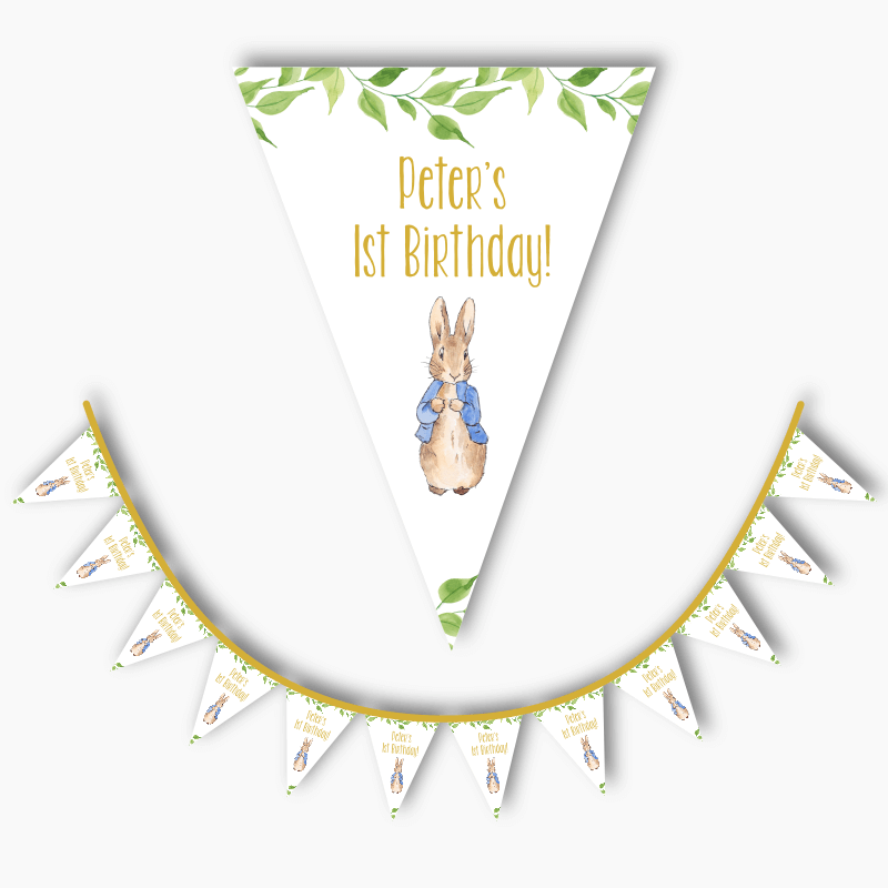 Personalised Peter Rabbit Party Flag Bunting