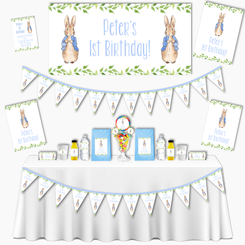 Personalised Peter Rabbit Grand Party Decorations Pack - Katie J
