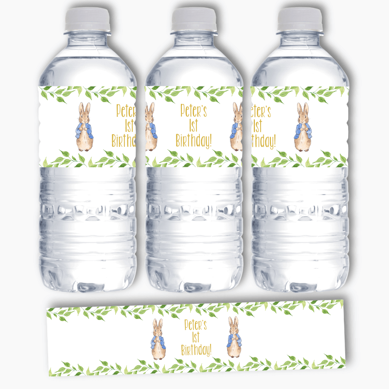 Personalised Peter Rabbit Party Water Bottle Labels