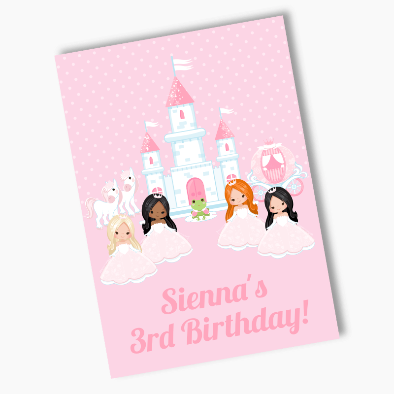 Personalised Pink Princess Birthday Party Poster