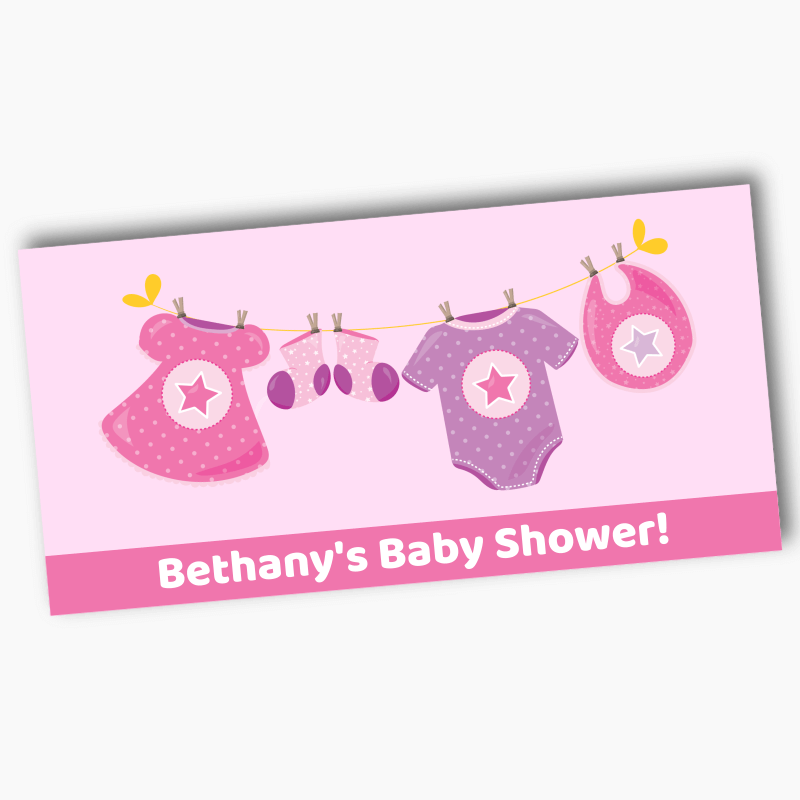 Personalised Pink & Purple Onesie Baby Shower Banners