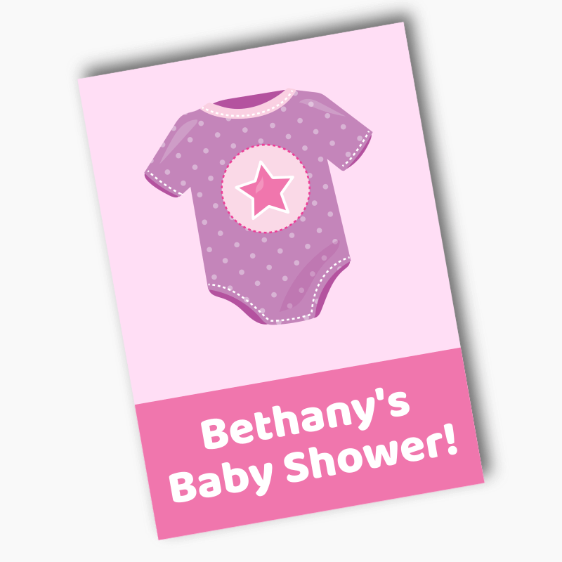 Personalised Pink & Purple Onesie Baby Shower Posters