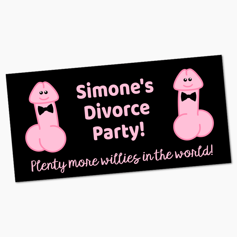 Personalised Plenty More Willies Divorce Party Banners