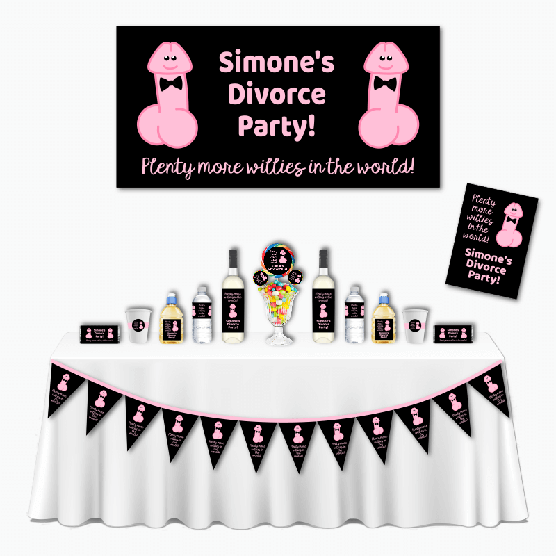 Personalised Plenty More Willies Deluxe Divorce Party Supplies Pack