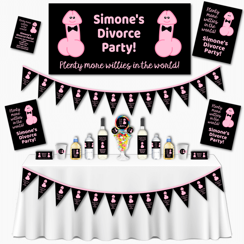 Personalised Plenty More Willies Grand Divorce Party Decorations Pack