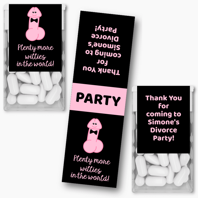 Personalised Plenty More Willies Divorce Party Tic Tac Favours