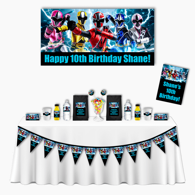 Personalised Power Rangers Deluxe Birthday Party Pack