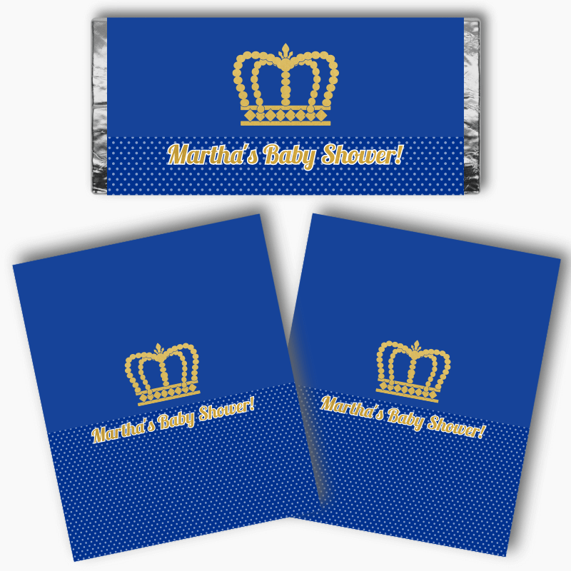 Personalised Prince Crowns Mini Chocolate Labels