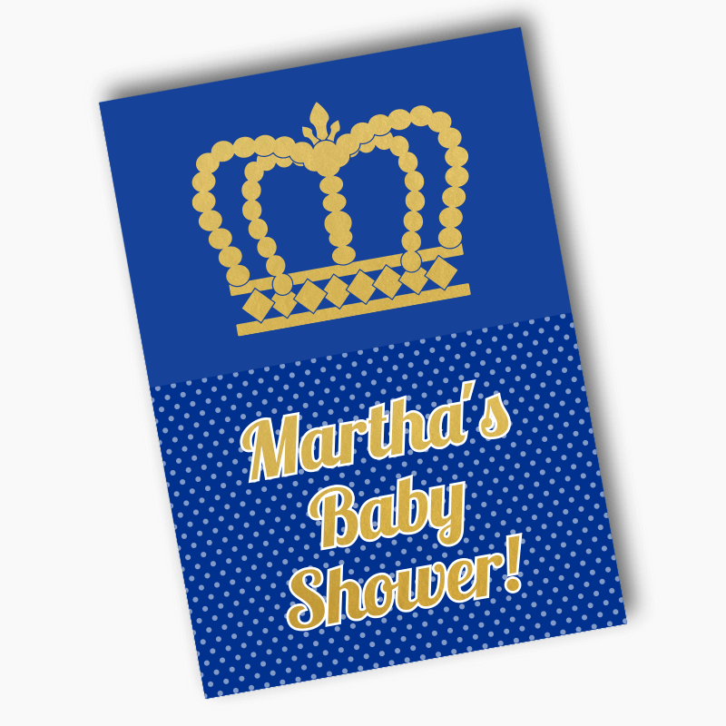 Personalised Prince Crowns Baby Shower Poster