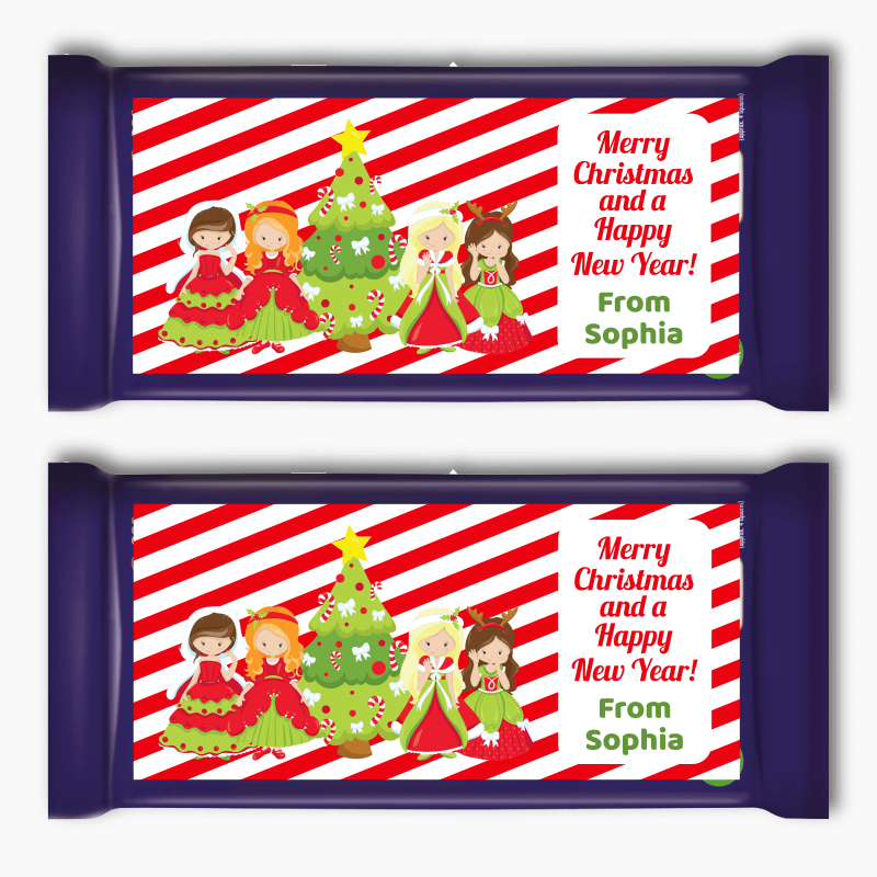 Personalised Princess Christmas Gift Cadbury Chocolate Labels