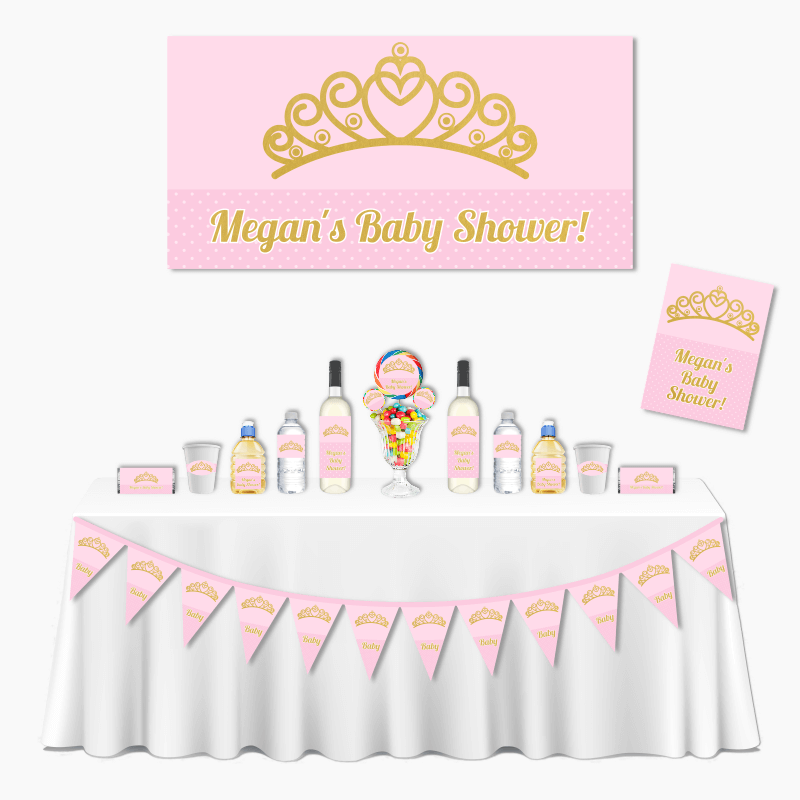 Personalised Princess Tiaras Deluxe Baby Shower Pack
