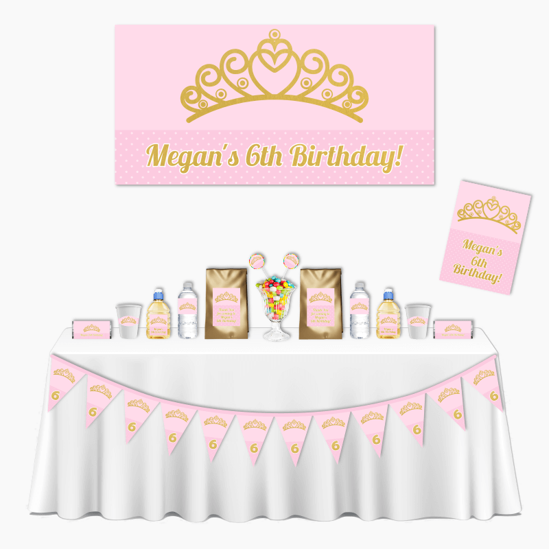 Personalised Princess Tiaras Deluxe Birthday Party Pack