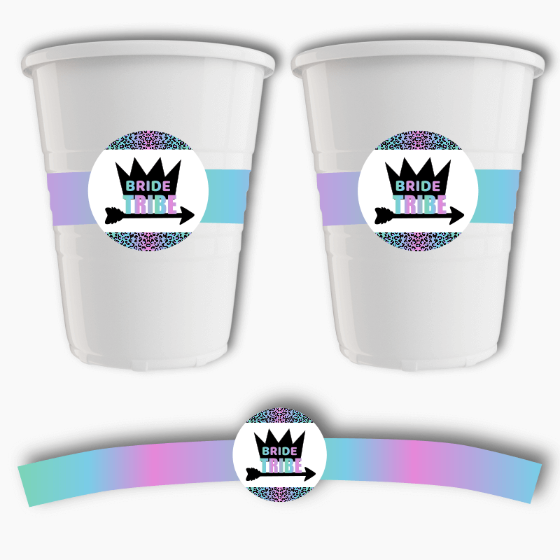 Rainbow Bride Tribe Hens Party Cup Stickers