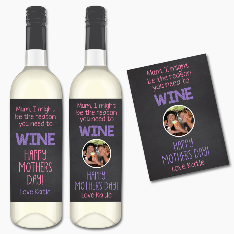 Custom Reason You Wine Mothers Day Gift Wine Labels