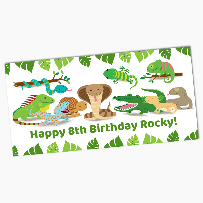 Personalised Reptiles Birthday Party Banners