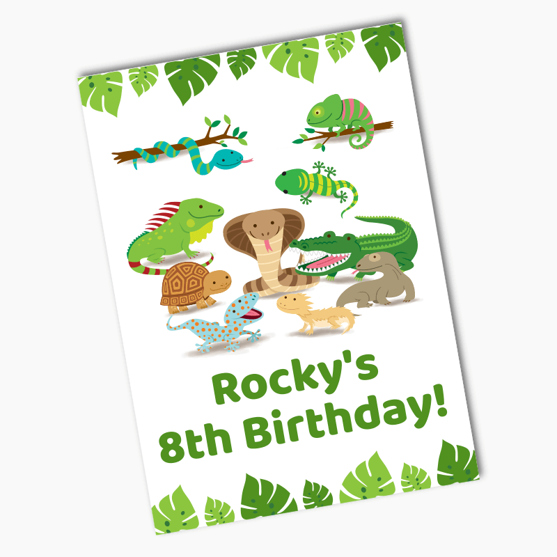 Personalised Reptiles Birthday Party Posters
