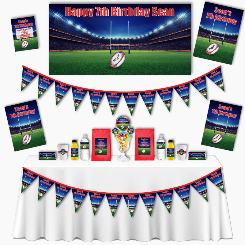 Personalised Rugby League Grand Birthday Party Pack