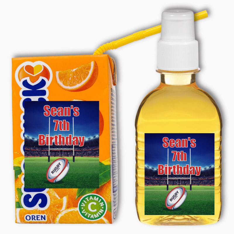 Rugby League Party Rectangle Favour Stickers