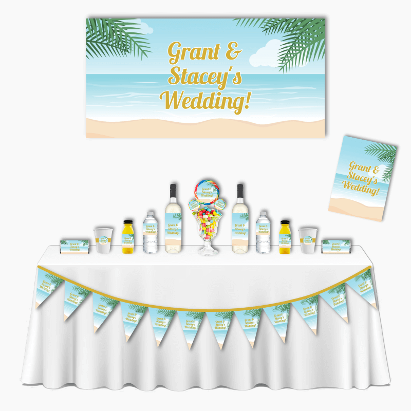 Personalised Sandy Tropical Beach Deluxe Wedding Pack