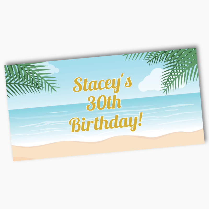 Personalised Sandy Tropical Beach Party Banners