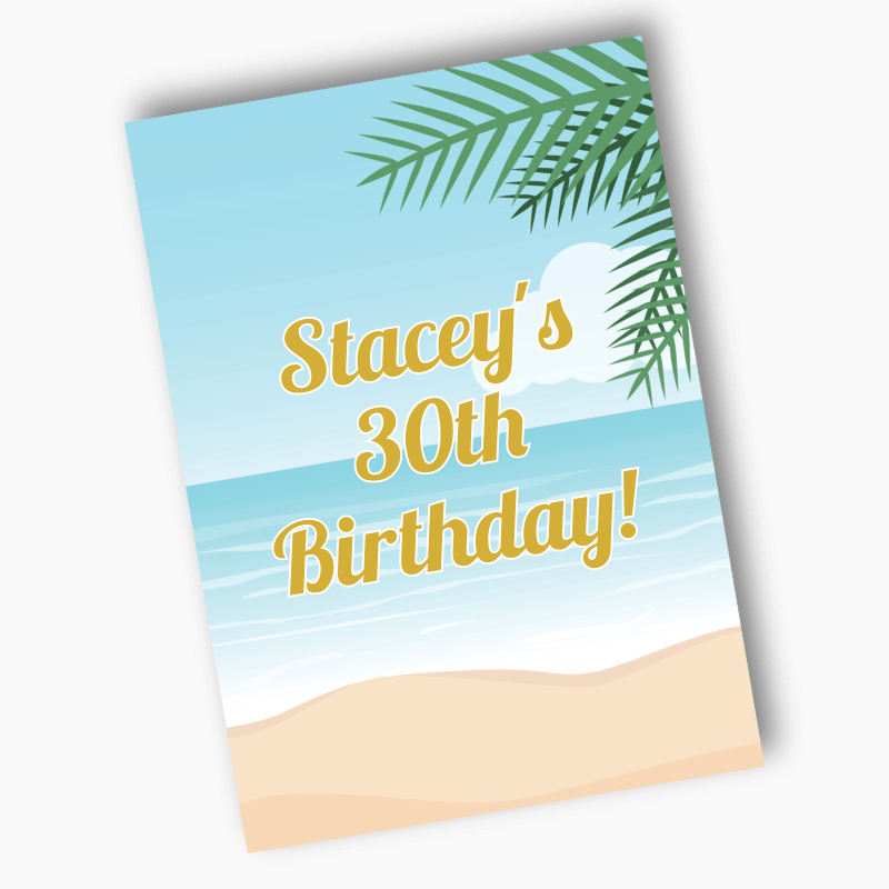 Personalised Sandy Tropical Beach Party Posters