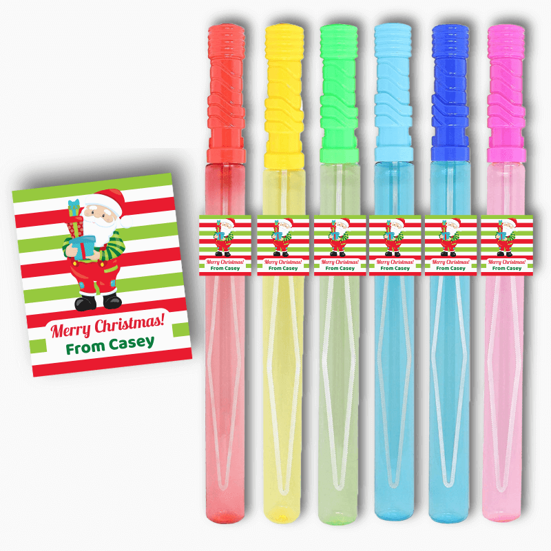 Personalised Santa Claus Christmas Gift Rectangle Stickers