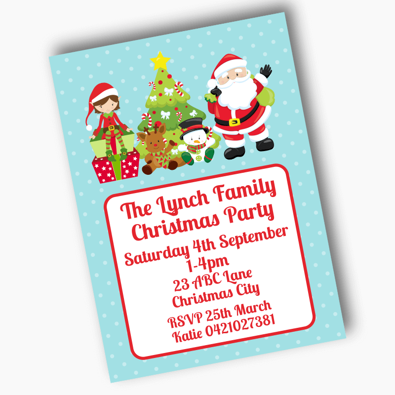 Santa & Friends Christmas Party Invites