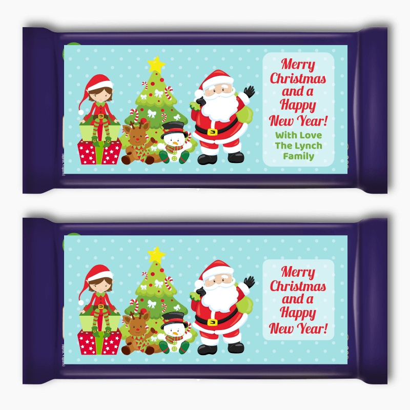 Santa & Friends Christmas Gift Cadbury Chocolate Labels