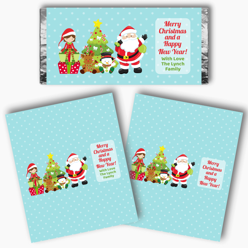 Santa & Friends Christmas Gift Mini Chocolate Labels