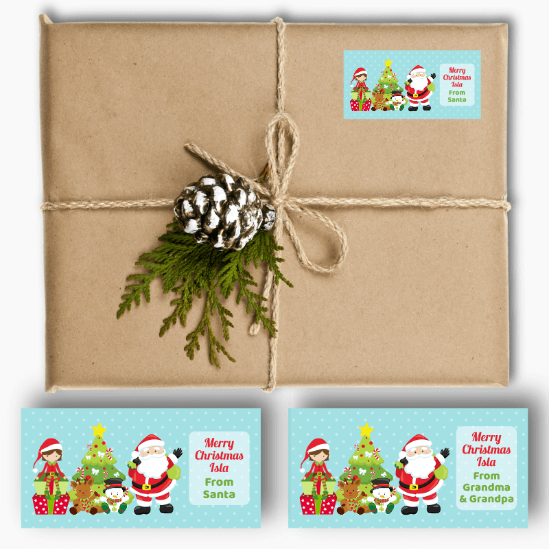 Personalised Santa & Friends Christmas Gift Labels