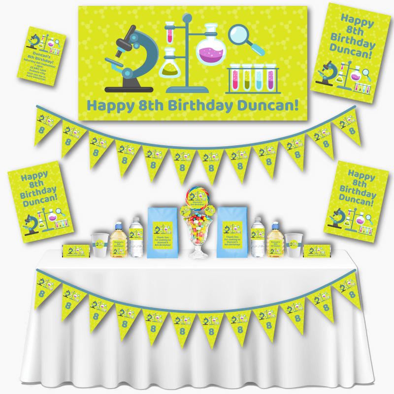 Personalised Science Grand Birthday Party Decorations Pack
